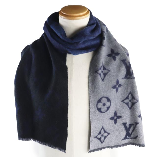 極美品】ルイヴィトンカシミヤ100% マフラーグレー