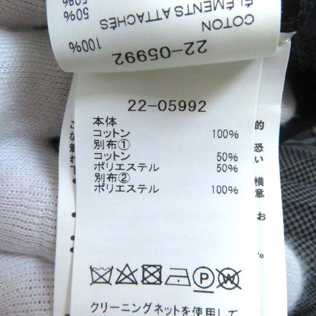極美△サカイ 2022年製 22-05992 グレンチェック柄 Tシャツ ドッキング マキシ丈 ロングスリット プリーツワンピース 黒 グレー 2 正規品_6