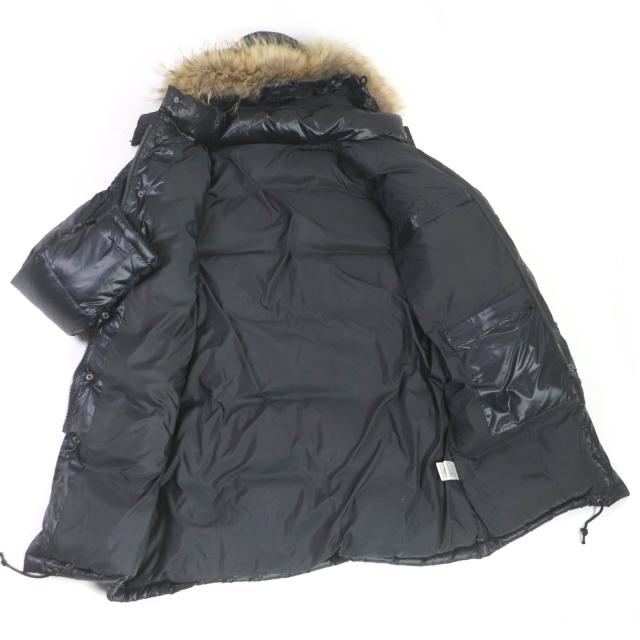 PSポールスミス 本格派ダウンジャケット 黒 フード着脱可能 リアルファー L