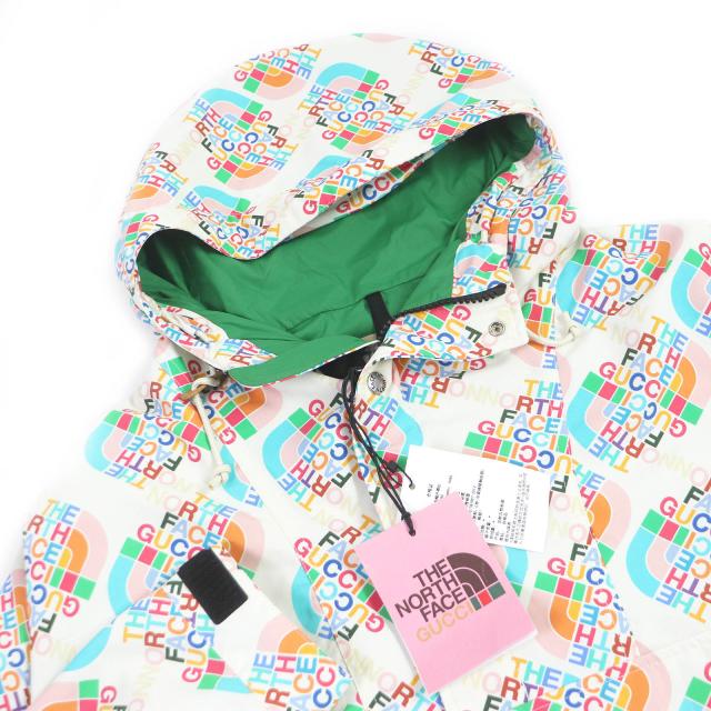 未使用□GUCCI グッチ THE NORTH FACE 671467 ロゴ総柄 アノラックジャケット マウンテンパーカー アイボリー M 正規品　メンズオススメの通販は