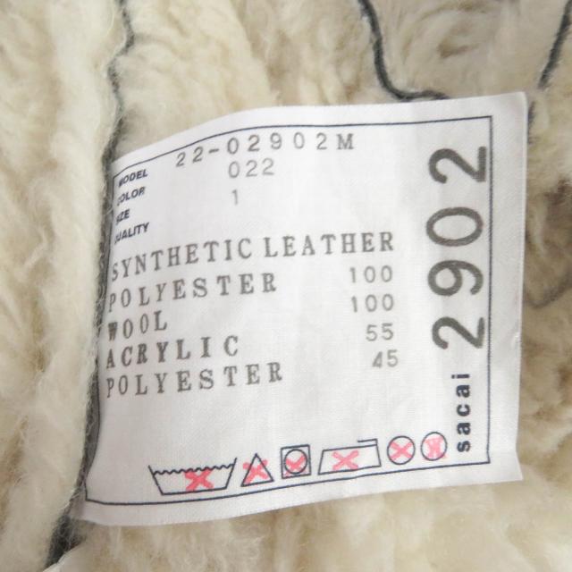 未使用品□Sacai サカイ 22AW 22-02902M フェイクシアリング エコレザー ブルゾン ジャケット ブラック 1 日本製 正規品 メンズオススメ_5
