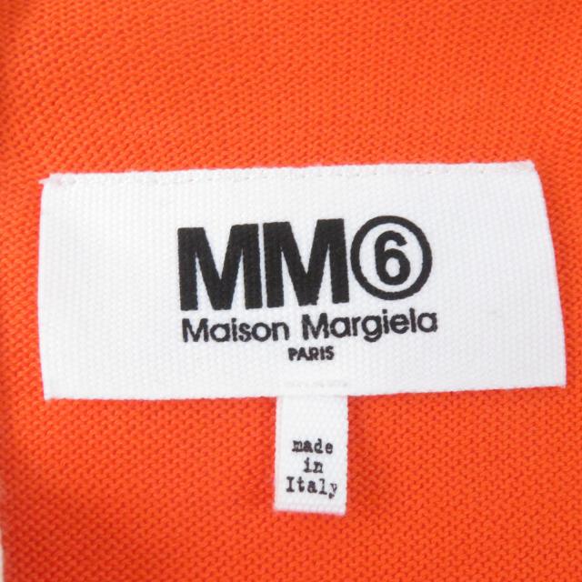 極美品△エムエムシックス メゾンマルジェラ MM6 S52HA0077 コットン 配色デザイン 長袖 ロングカーディガン オレンジ 白 青 M 正規品の通販は