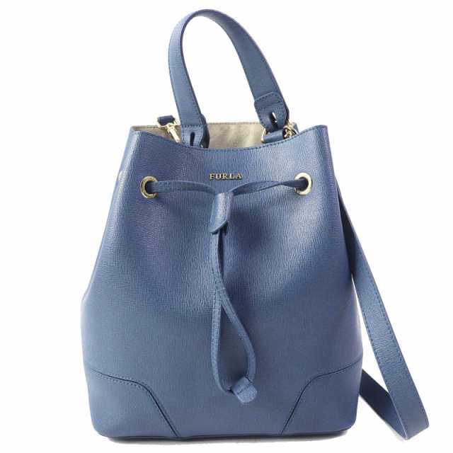 FURLA 美品△Furla フルラ ステイシー レザー ドローストリング
