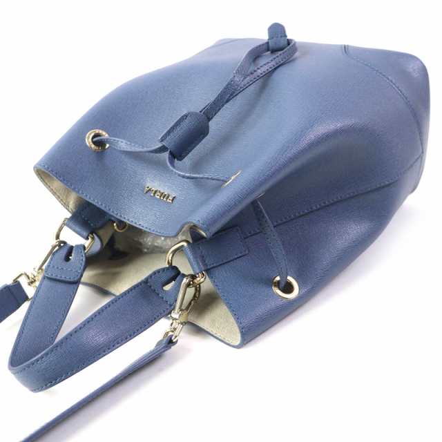 美品△Furla フルラ ステイシー レザー ドローストリング 巾着