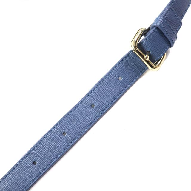 FURLA ステイシー2wayレザーショルダーバッグ ロイヤルブルー 美品△Furla フルラ ステイシー レザー ドローストリング 巾着