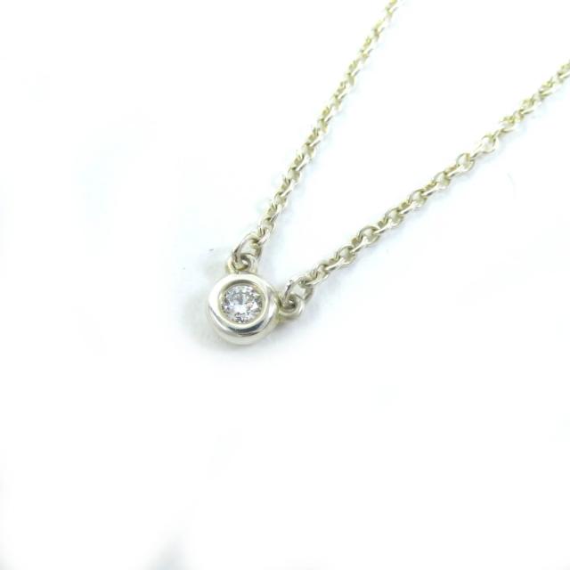 美品△ティファニー バイザヤード エルサペレッティ AG925 1Pダイヤモンド ネックレス シルバー 袋付き スペイン製 重量1.6g レディースの通販は