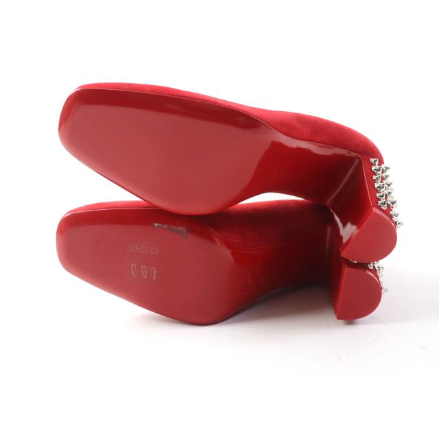 極美品☆クリスチャンルブタン スパイク スタッズ付 スクエアトゥ