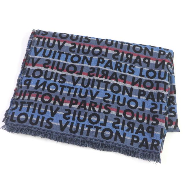 ルイビトン　マフラー　グレー、青色 フリンジ付き 楽天市場】【アパレル】LOUIS VUITTON ルイ ヴィトン モノグラム