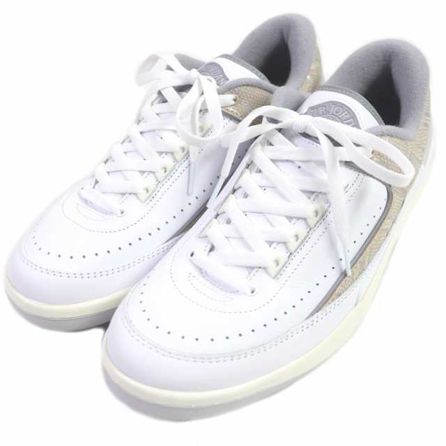 未使用品□NIKE ナイキ DV9956-100 AIR JORDAN 2 RETRO LOW レザー パイソン型押し ローカットスニーカー ホワイト系 28 箱付き メンズ