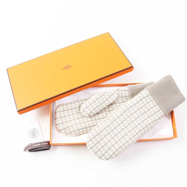 未使用品◎エルメス ホープ カシミヤ100％ ジャガードHモチーフ