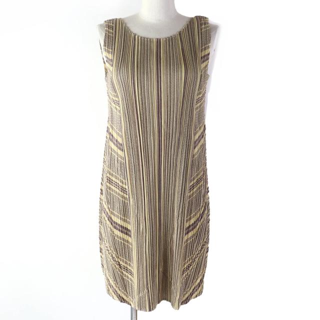PLEATS PLEASE イッセイミヤケ 総柄 ノースリーブ チュニック PLEATS PLEASE イッセイミヤケ 総柄 ノースリーブ チュニック