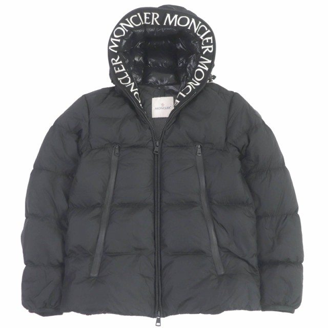 美品□MONCLER モンクレール 19-20AW MONTCLA モンクラ フードロゴ刺繍 WZIP ロゴワッペン ダウンジャケット 黒 1 ブルガリア製 正規品