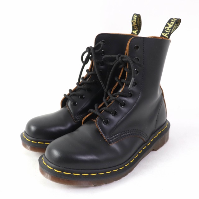 美品☆Dr.Martens ドクターマーチン 1460 VINTAGE レザー 8ホール ショートブーツ ブラック UK4 箱・保存袋付 イングランド製 レディース