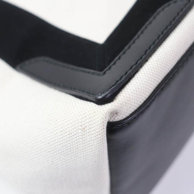 美品☆バレンシアガ 339933 ネイビーカバ スモール レザー×キャンバス トート／ハンドバッグ 保袋付 伊製_6
