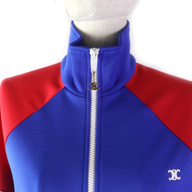 極美品★CELINE セリーヌ 2Y45A121O トリオンフ ダブルフェイス ジャージートラックスーツ マルチカラー XS イタリア製 正規品 レディース_3