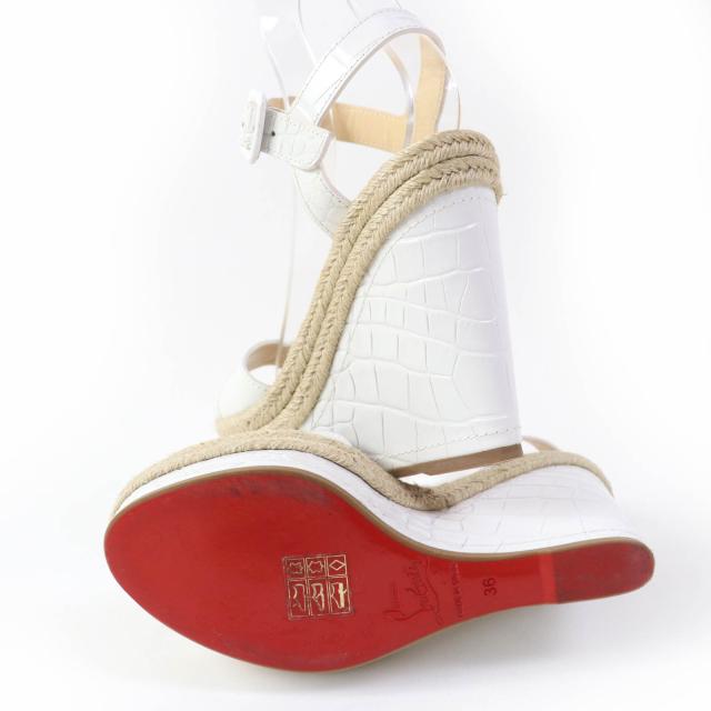 ルブタン ウェッジサンダル ホワイト 36