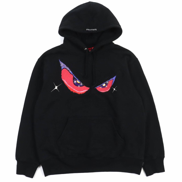 【ドンドン見直し】良品△シュプリーム 21AW Eyes Hooded Sweatshirt アイズ フーデッドスウェットシャツ パーカー 黒 S 正規品 メンズ