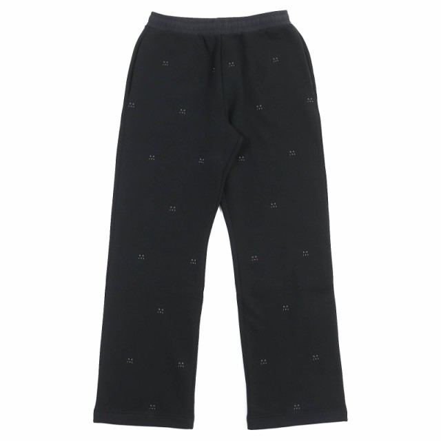 未使用品△MONCLER モンクレール 2022年 SWEAT PANTS コットン100％ 総柄 ロゴワッペン付き スウェットパンツ ブラック XS 正規品 メンズ