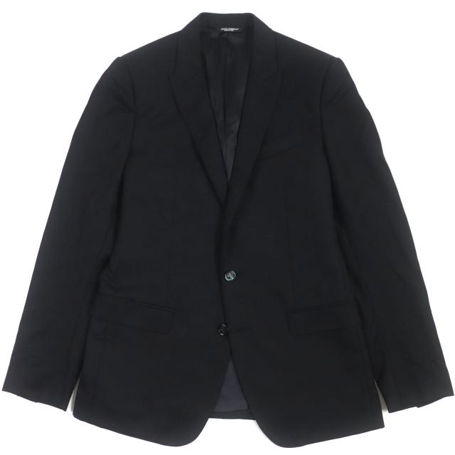 極美品▼ドルチェ＆ガッバーナ ウール100% 裏地シルク100％ ロゴ総柄 本切羽 シングル テーラードジャケット 48 イタリア製 正規品の通販は 27,720円