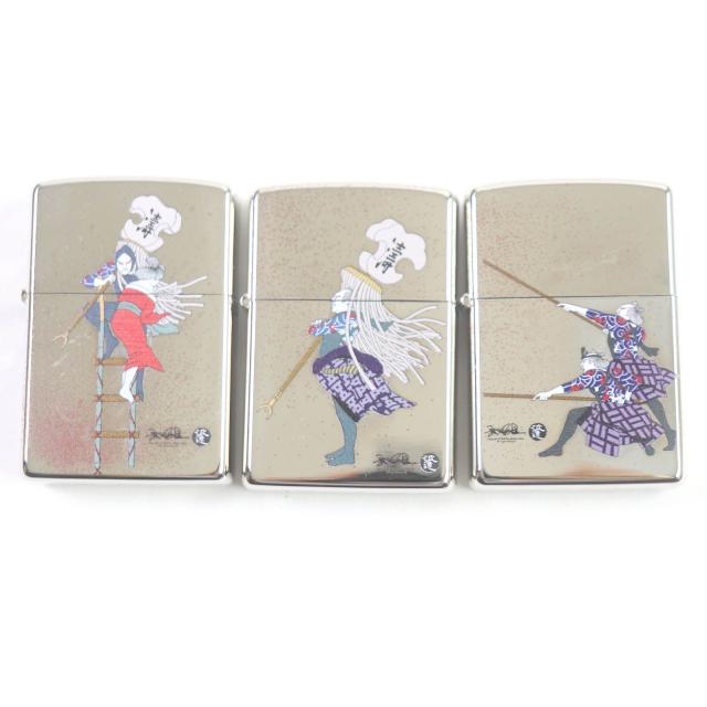 未使用品□ZIPPO ジッポ 火消し 波達 波乗達人 三点セット オイルライター 喫煙具 シルバー 箱付 USA製 メンズ レディース オイル未注入の通販は