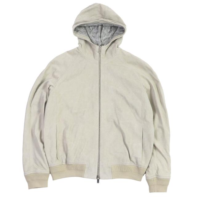未使用品□DIOR ディオール オム 22AW 293L439A0471 裏オブリーク スウェード レザージャケット ライトベージュ 48 イタリア製 正規品