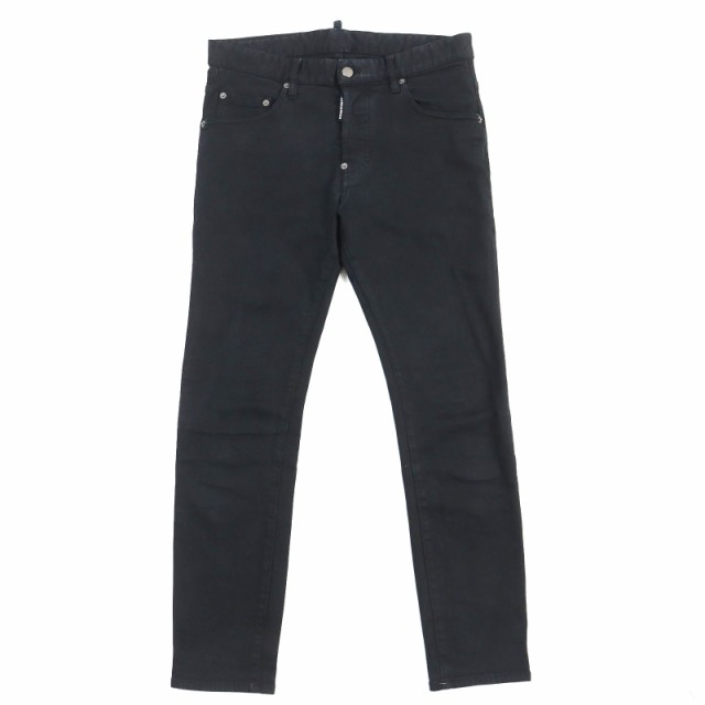 【ドンドン見直し】良品△ディースクエアード 22AW S74LB1137 SKATER JEANS ボタンフライ ストレッチ デニムパンツ 黒 46 伊製 正規品