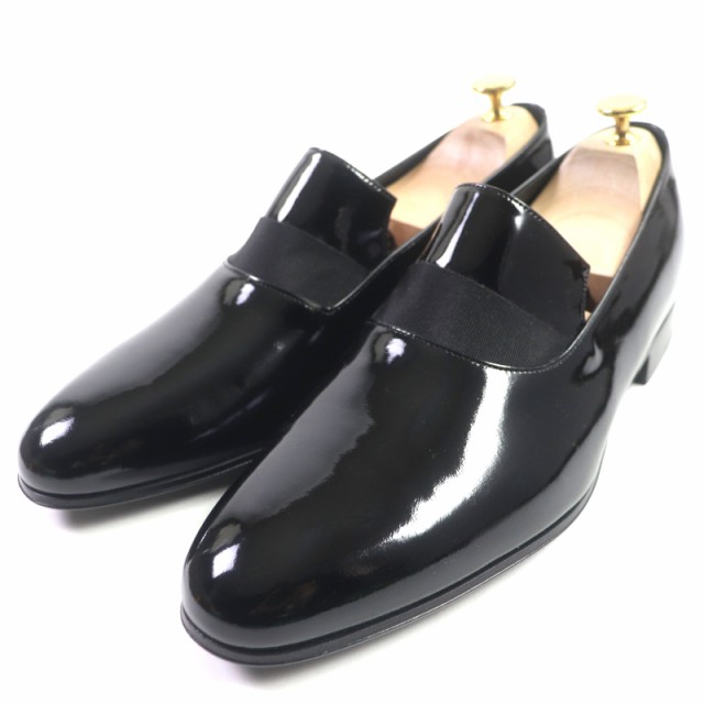 未使用品▼John Lobb ジョンロブ ODESSA オデッサ パテント レザーシューズ ローファー ブラック 8.5 箱・保存袋付き イタリア製 メンズ