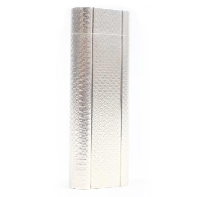 美品□Cartier カルティエ 総柄 オーバル ローラー式 喫煙具 ガス ライター シルバー ケース付き メンズ レディース 着火確認済みの通販は