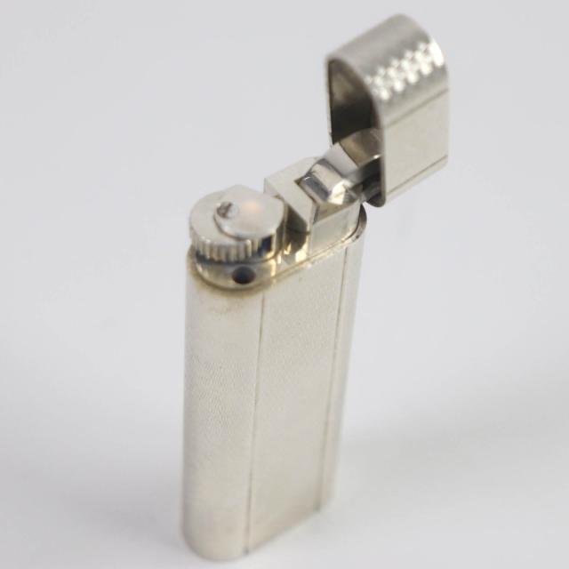 美品□Cartier カルティエ 総柄 オーバル ローラー式 喫煙具 ガス ライター シルバー ケース付き メンズ レディース 着火確認済みの通販は