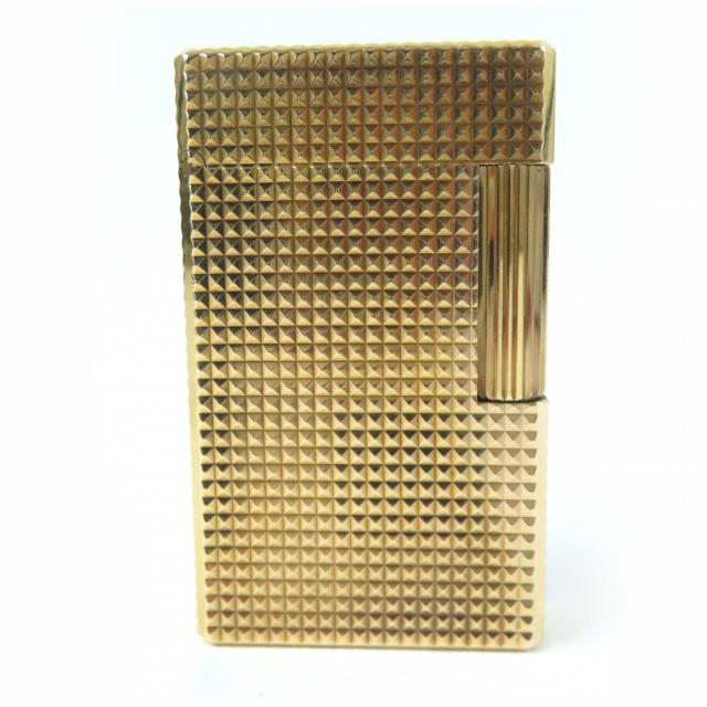 外装美品☆Dupont デュポン ライン1 ロング ダイヤモンドヘッド スクエア ローラー式 ガスライター ゴールド フランス製 メンズ 着火不可の通販は 23,760円