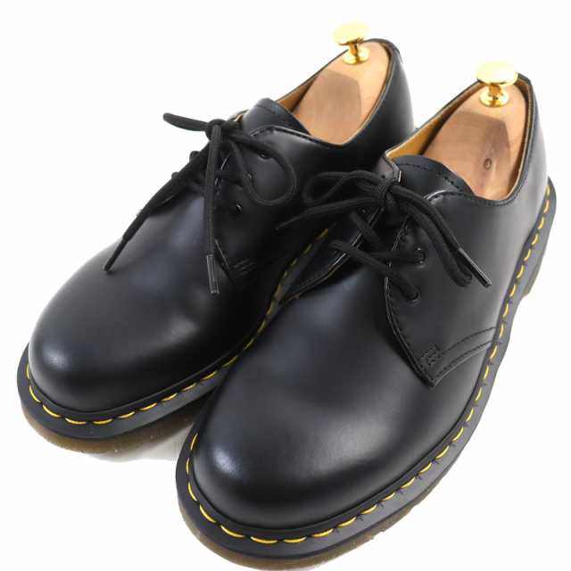 極美品△Dr.Martens ドクターマーチン 10085 ギブソン 1461 3ホール プレーントゥ レザーシューズ ブラック UK9 メンズ オススメ◎