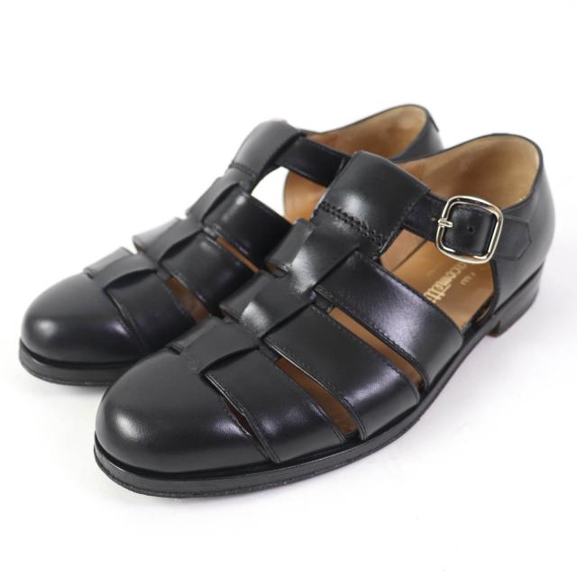 美品☆F.LLI Giacometti フラテッリ ジャコメッティ グルカサンダル レザー サンダル ブラック 36 保存袋付き イタリア製 レディースの通販は 44,000円