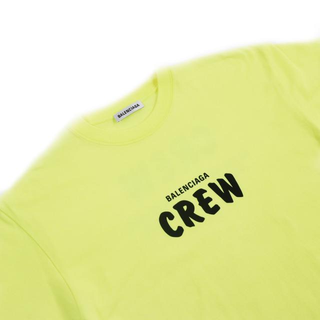 極美品●20SS BALENCIAGA バレンシアガ 612965 Crew Tee プリント入り クルーネック 半袖Ｔシャツ カットソー イエロー S 正規品 メンズ_1
