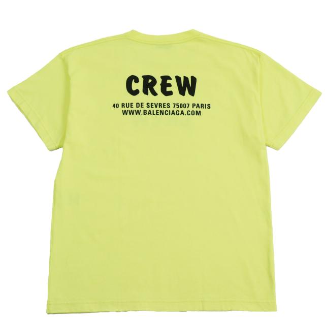 極美品●20SS BALENCIAGA バレンシアガ 612965 Crew Tee プリント入り クルーネック 半袖Ｔシャツ カットソー イエロー S 正規品 メンズ_2