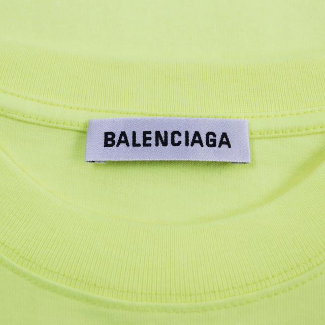 極美品●20SS BALENCIAGA バレンシアガ 612965 Crew Tee プリント入り クルーネック 半袖Ｔシャツ カットソー イエロー S 正規品 メンズ_3