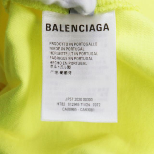 極美品●20SS BALENCIAGA バレンシアガ 612965 Crew Tee プリント入り クルーネック 半袖Ｔシャツ カットソー イエロー S 正規品 メンズ_5