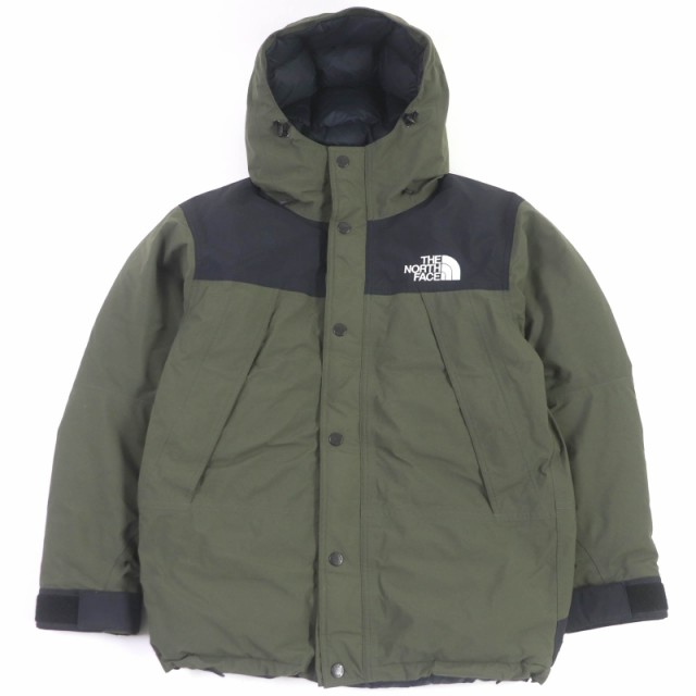 美品□ザ・ノースフェイス ND92237 MOUNTAIN DOWN JACKET ゴアテックス WZIP フーデッド ダウンジャケット ニュートープ M 正規品 メンズ