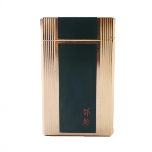 外装良品◎Dupont デュポン ライン1 ロング ローラー式 喫煙具 ガスライター グリーン ゴールド フランス製 メンズ 着火不可_1
