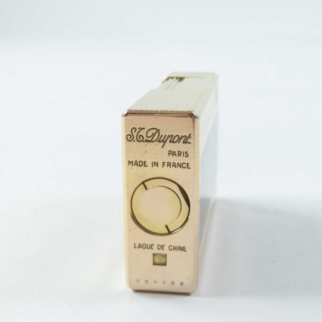 外装良品◎Dupont デュポン ライン1 ロング ローラー式 喫煙具 ガスライター グリーン ゴールド フランス製 メンズ 着火不可_4