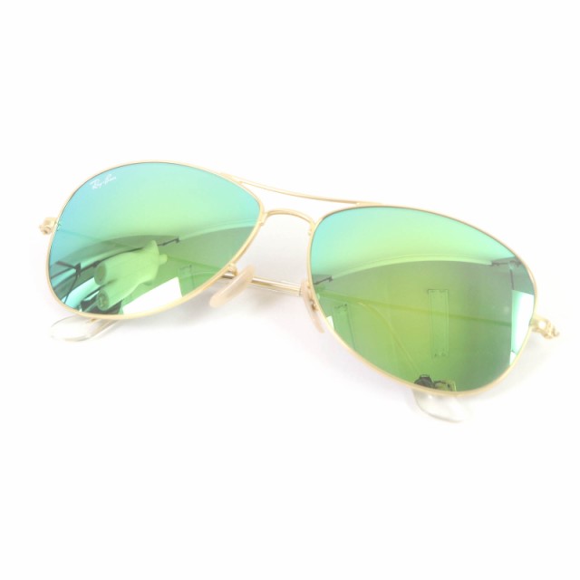 未使用品□Ray-Ban レイバン RB3362 COCKPIT コックピット ツーブリッジ ミラーレンズ サングラス ゴールド グリーン 59□14 メンズ