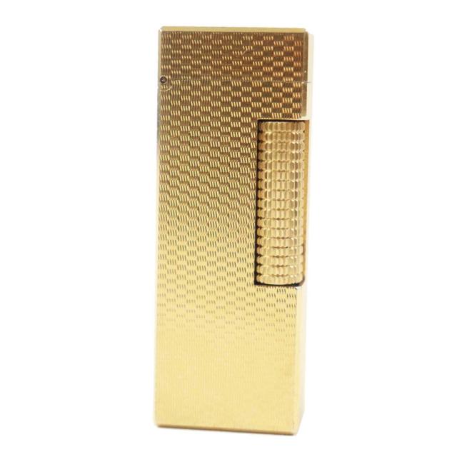 外装良品◎Dunhill ダンヒル 総柄 喫煙具 ローラー式 ガスライター ゴールド スイス製 メンズ 着火不可