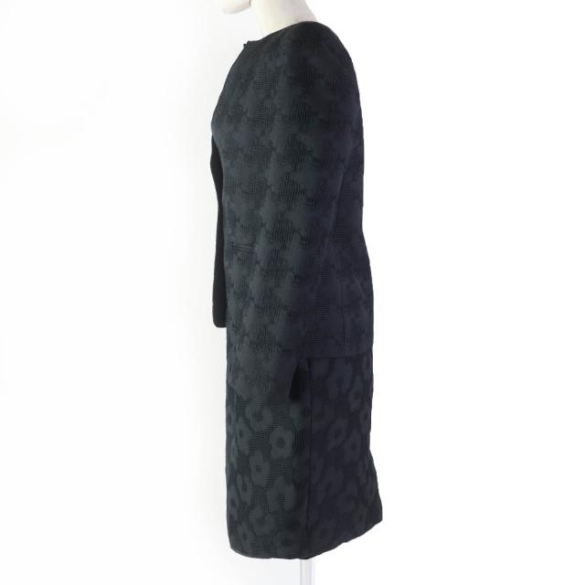 Max Mara - 極美品☆Max Mara マックスマーラ 総柄デザイン ジャケット・ワンピース アンサンブル ブラック グレー 40 イタリア製 正規品 レディース 極美品☆Max Mara マックスマーラ 総柄デザイン ジャケット