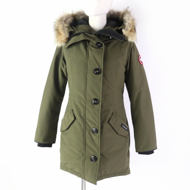 美品☆カナダグース 2580LA ROSSCLAIR PARKA ロスクレアパーカ ファー・フード付 ダウンコート カーキ XS 国内正規品 レディース