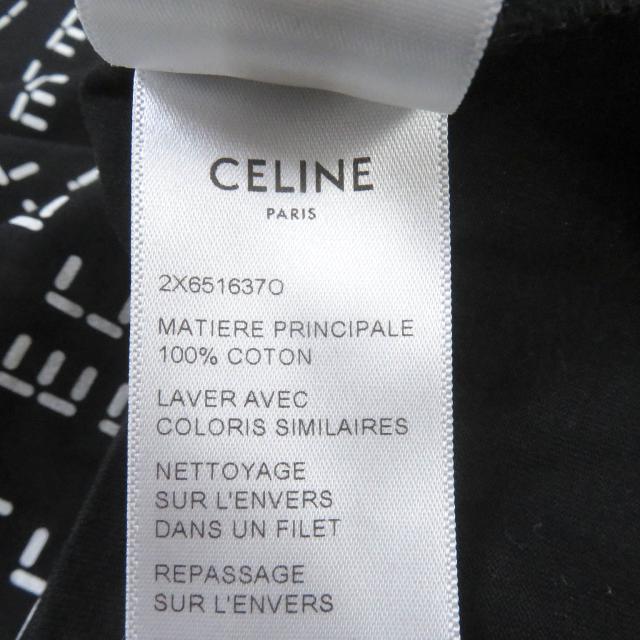 極美品□CELINE セリーヌ 22AW 2X651637O コットン デジタルロゴプリント クルーネック ルーズ 半袖Ｔシャツ 黒 M イタリア製 正規品_6