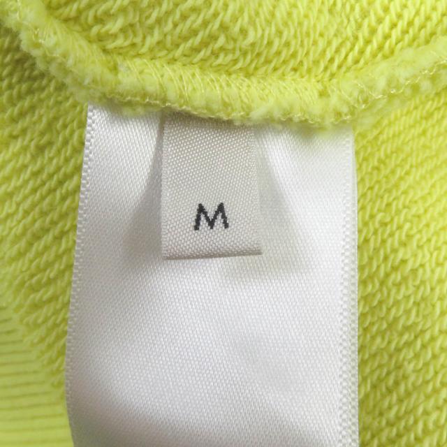 美品□CELINE セリーヌ 2Y369670Q ロゴプリント コットンフリース ルーズフーディー スウェットパーカー イエロー M イタリア製 正規品_5
