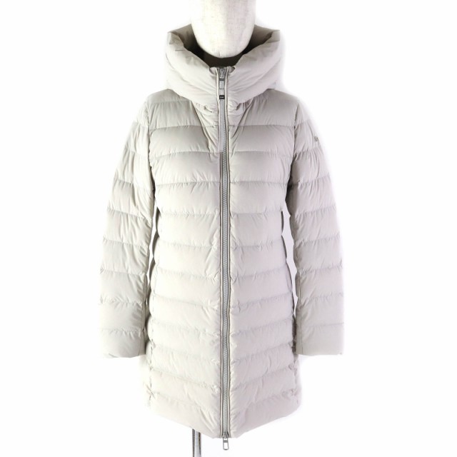 未使用△デュノ 23AW KW593E CELLINI チェリーニ ロゴ金具 フード付 ZIPUP ダウンコート AVORIO アボリオ ホワイト 40 正規品 レディースの通販は