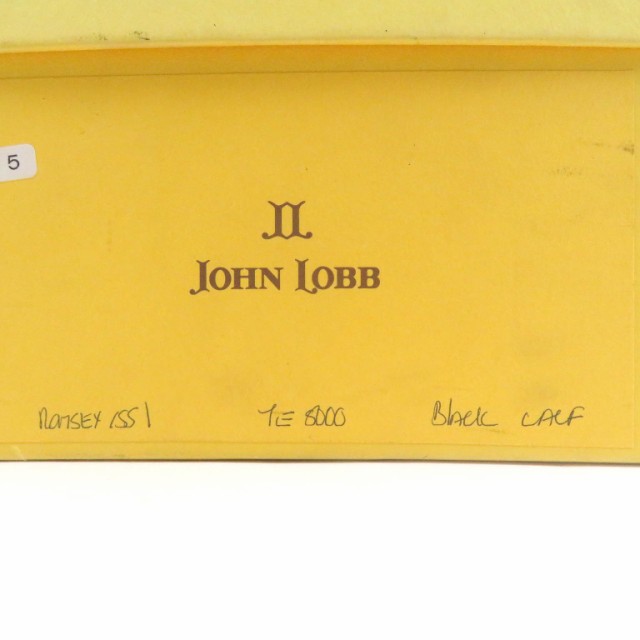 良品□John Lobb ジョンロブ DJ4375-106 ROMSEY 8000ラスト レザー アンクルブーツ チャッカーブーツ 黒 7 箱・保存袋付 イングランド製