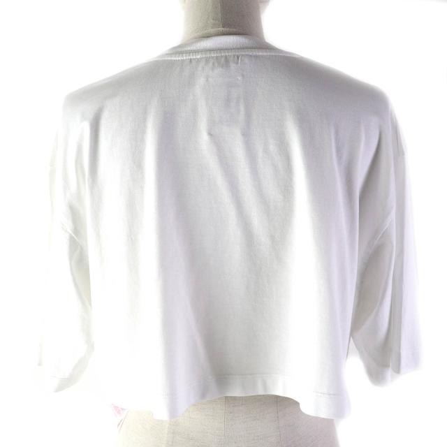 美品△マルニ フラミニアヴェロ 23SS コットン100% ロゴプリント クルーネック クロップド 半袖Ｔシャツ 白 マルチカラー 38 伊製 正規品_2