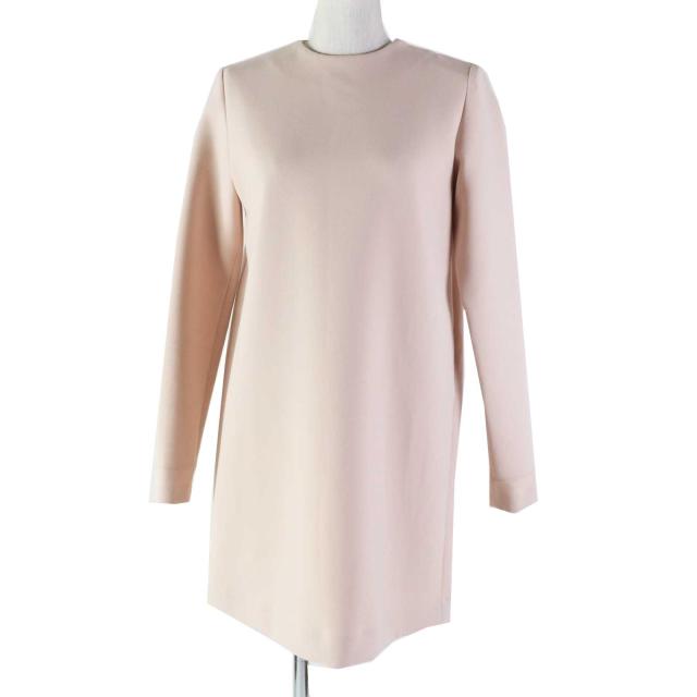 美品◎YOKO CHAN ヨーコチャン 2022年製 YCD-522-814 バックデザイン 長袖 ワンピース ライトピンク 36 日本製 正規品 レディース