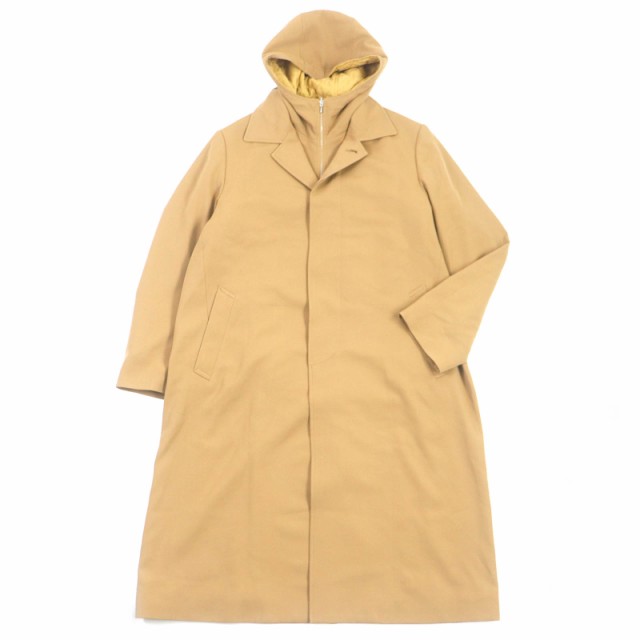 極美品□オーラリー 21AW A21AC01MG LIGHT WOOL MAX GABARDINE HOODED LINER COAT スーパー140sウール コート ベージュ 4 日本製 正規品